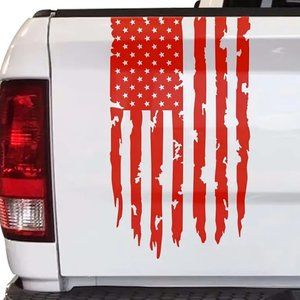 Large Vinyl Decal American Flag on any flat surface size 11"×20"